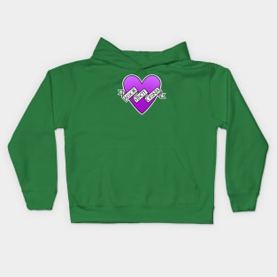 amor vincit omnia purple heart Kids Hoodie